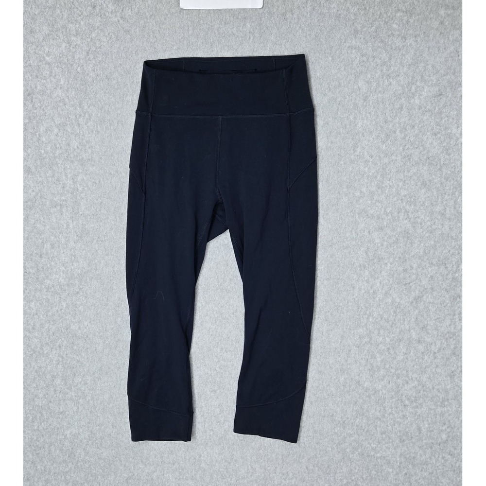 Lululemon Women Activewear Pants 6 Navy In Movement Crop Everlux Yoga Legging